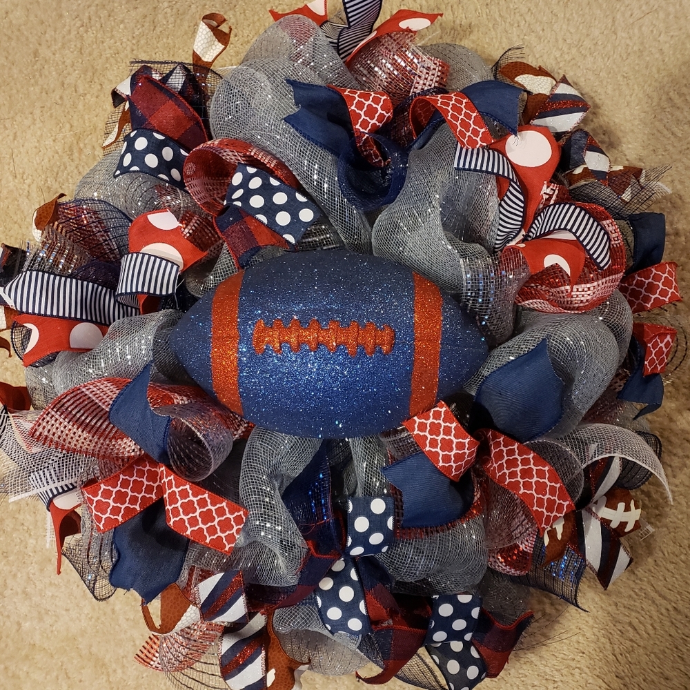 New England Patriots Football Wreath / Home decor
